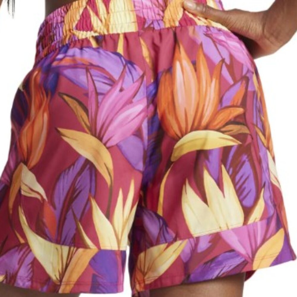 ADIDAS X FARM RIO Training Pacer Shorts in Bold Pink/Spring Yellow Sz MEDIUM - Picture 5 of 7